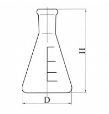 Колба коническая с цилиндрической горловиной КН-2-50-22, с делениями, ТС
