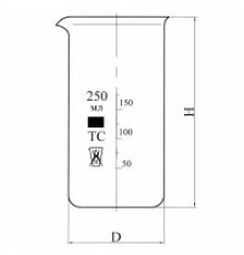 Стакан В-1-1000 высокий с делениями и носиком, ТС