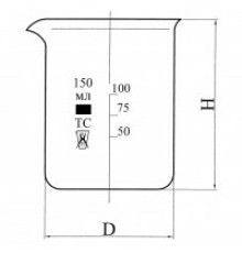 Стакан Н-1-5000 низкий с делениями и носиком, ТС