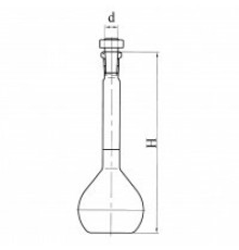 Колба 2а-200-2 с одной меткой и пластмассовой пробкой