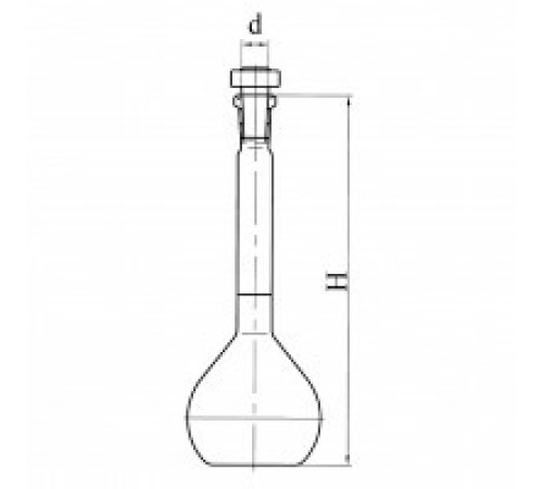 Колба 2а-250-2 с одной меткой и пластмассовой пробкой