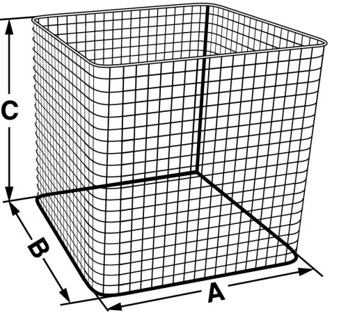 Корзина Bochem проволочная, размеры 120x120x100 мм, нержавеющая сталь