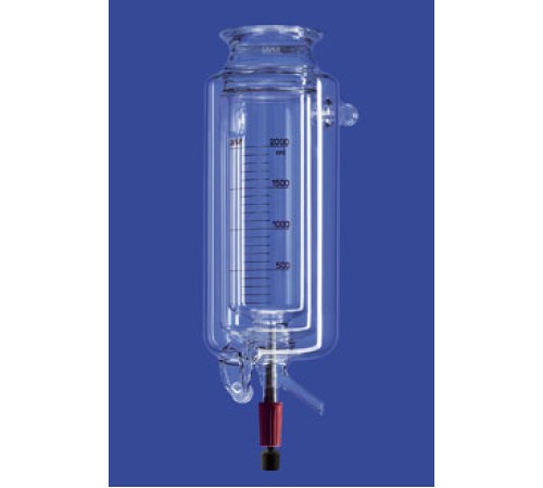 Реактор Lenz цилиндрический, LF150, 5 л, с термо и вакуумной рубашкой, со сливным клапаном, соединения KF25